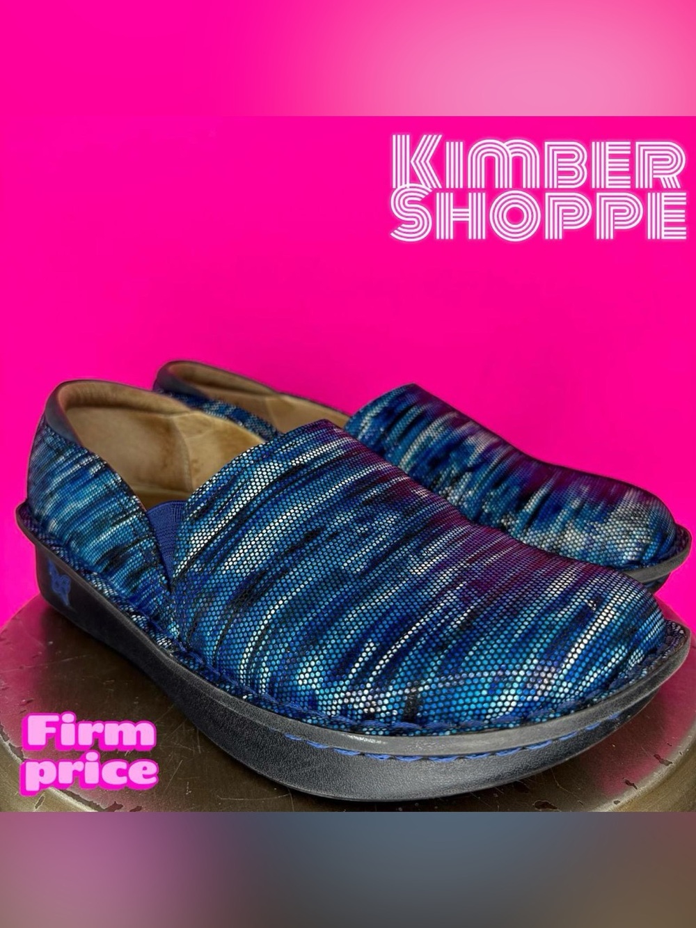 Alegria Debra Wavy Navy Leather Slip-On Loafer EU 41 US 10.5-11 UK 7
